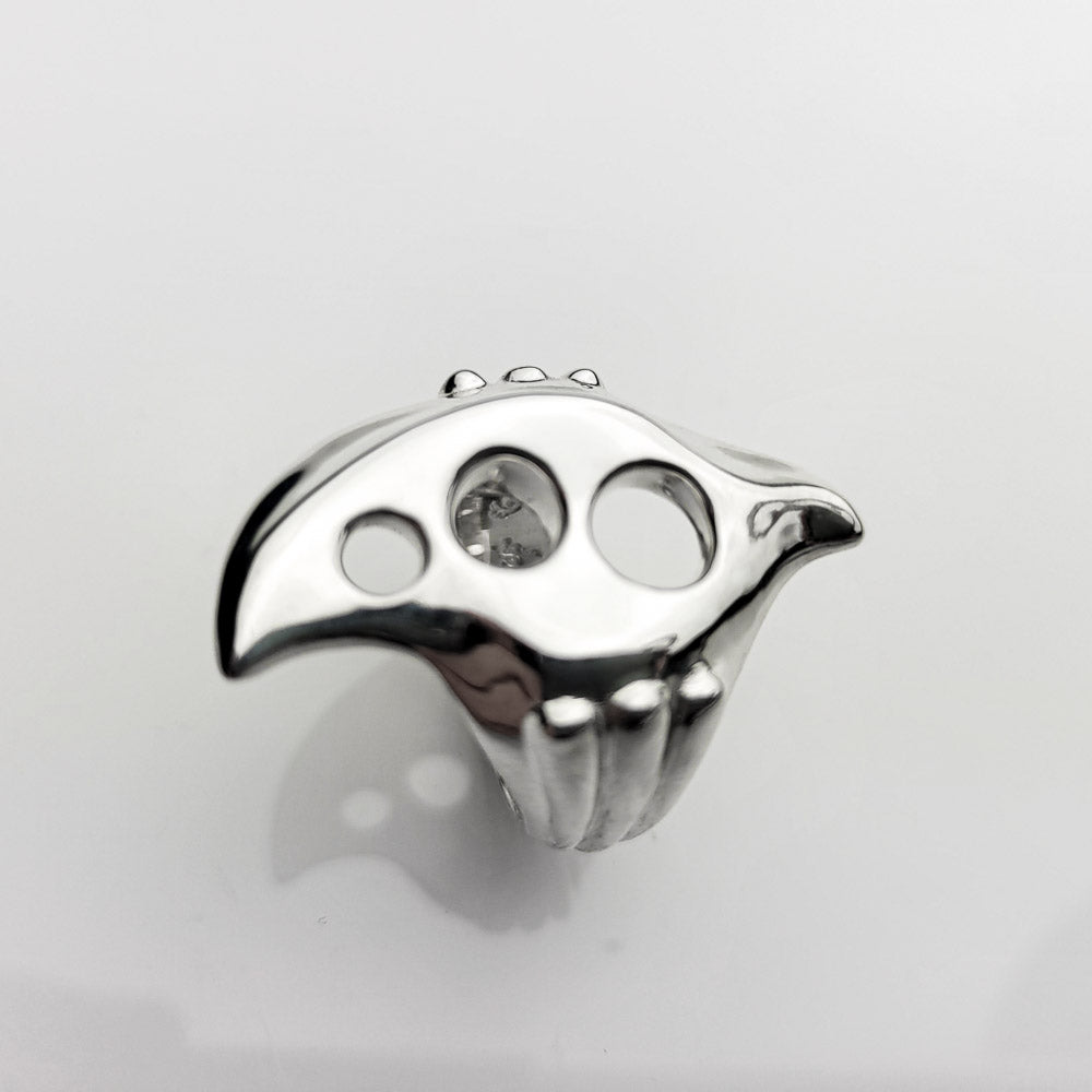 Heavyweight Futurist Sterling Silver Ring: A Bold and Powerful Statement Piece - Nine Amulets 