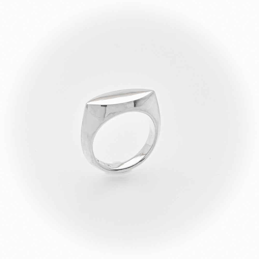 "Mr Cat: Solid Sterling Silver Ring with a Sleek Cat Eye Design" - Nine Amulets 