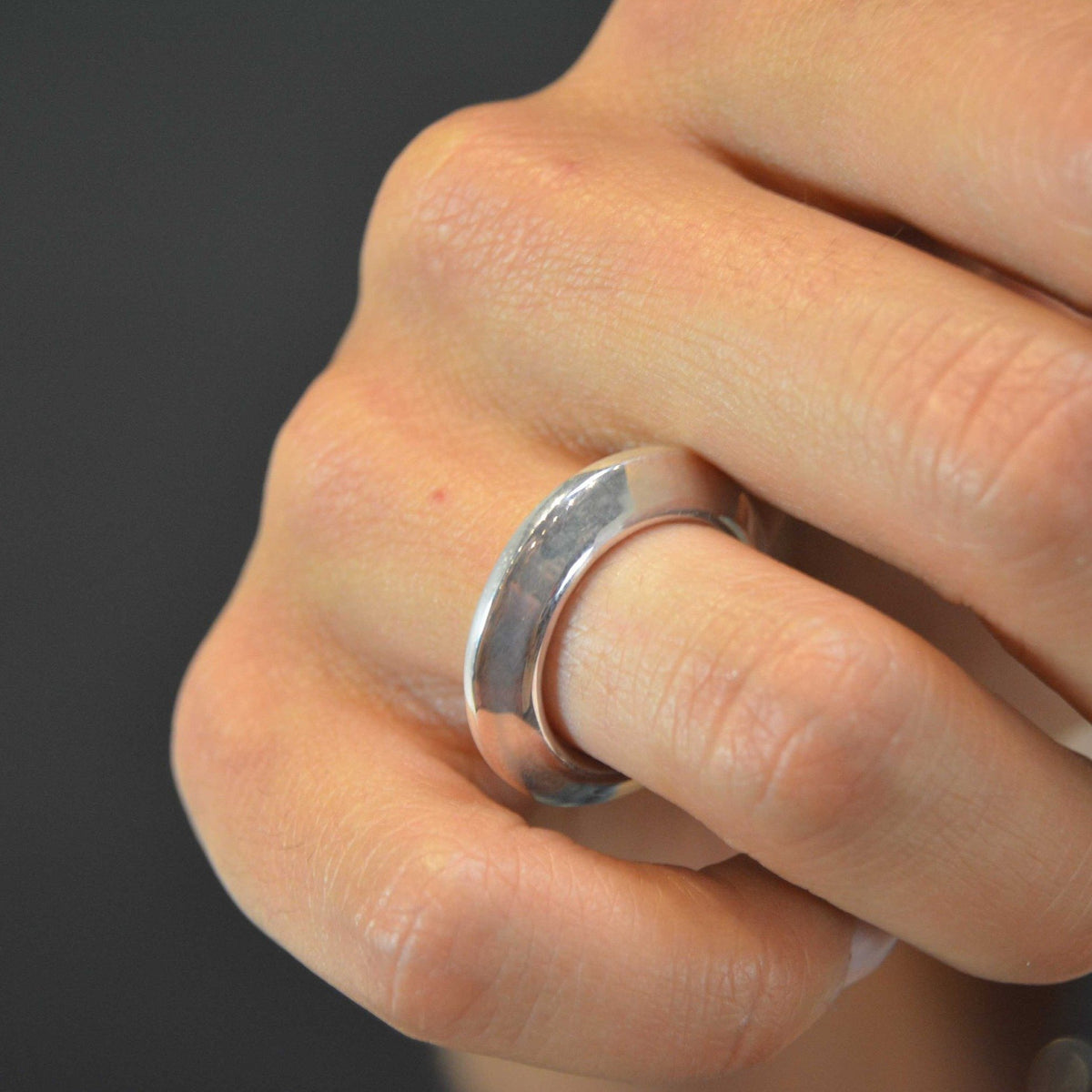 Warrior Disk Ring in sterling silver | edgy | a thick band 