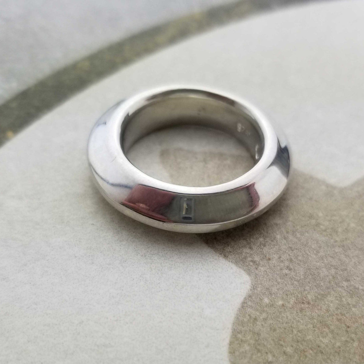 Warrior Disk Ring in sterling silver | edgy | a thick band 