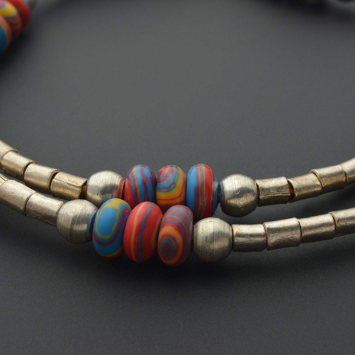 Fordite and African beads necklace